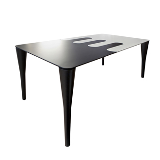 Tavolo laccato di design IKEKITRE con piano bicolore